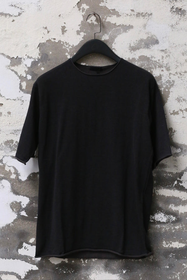 DEVOA 25 Spring/Summer Round Neck Rolled Hem Short Sleeve T-Shirt Series Japan DVA-SKT-BPCH-BLACK (SKT-BPCH)
